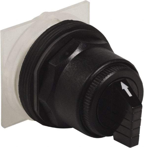 Schneider Electric - 30mm Mount Hole, 3 Position, Knob and Pushbutton Operated, Selector Switch Only - Black, Momentary (MO), without Contact Blocks, Anticorrosive, Weatherproof, Dust and Oil Resistant - Caliber Tooling