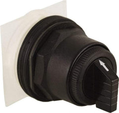 Schneider Electric - 30mm Mount Hole, 3 Position, Knob and Pushbutton Operated, Selector Switch Only - Black, Momentary (MO), without Contact Blocks, Anticorrosive, Weatherproof, Dust and Oil Resistant - Caliber Tooling