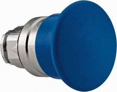 Schneider Electric - 22mm Mount Hole, Extended Mushroom Head, Pushbutton Switch Only - Round, Blue Pushbutton, Nonilluminated, Momentary (MO) - Caliber Tooling