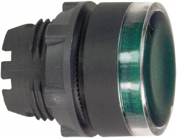 Schneider Electric - 22mm Mount Hole, Flush, Pushbutton Switch Only - Round, Green Pushbutton, Illuminated, Momentary (MO) - Caliber Tooling