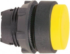 Schneider Electric - 22mm Mount Hole, Extended Straight, Pushbutton Switch Only - Round, Yellow Pushbutton, Nonilluminated, Momentary (MO) - Caliber Tooling