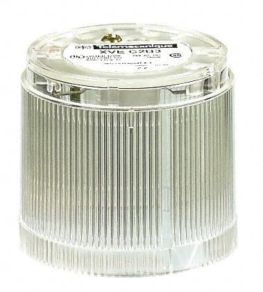 Schneider Electric - LED Lamp, Clear, Steady, Stackable Tower Light Module - 24 VAC/VDC, 25 Milliamp, IP40, IP42 Ingress Rating, Base Mount - Caliber Tooling