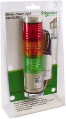 Schneider Electric - LED Lamp, Green, Red and Amber, Steady, Preassembled Stackable Tower Light Module Unit - 24 VAC/VDC, 75 Milliamp, Base Mount - Caliber Tooling