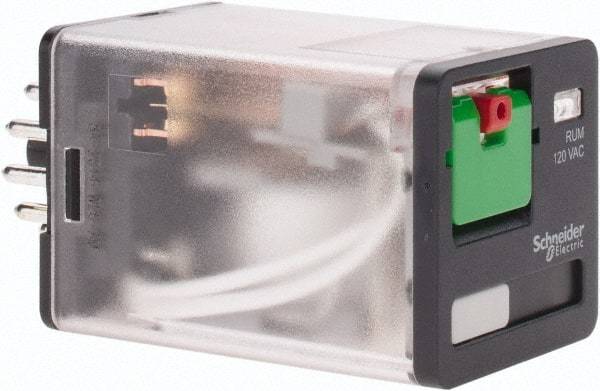 Schneider Electric - 3 at 60 Hz VA Power Rating, Octal Electromechanical Plug-in General Purpose Relay - 10 Amp at 250 VAC, 3PDT, 120 VAC, 35mm Wide x 56mm High x 35.4mm Deep - Caliber Tooling