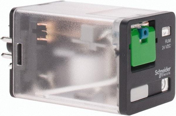 Schneider Electric - Octal Electromechanical Plug-in General Purpose Relay - 10 Amp at 240 V, DPDT, 24 VDC, 35mm Wide x 56mm High x 35.4mm Deep - Caliber Tooling