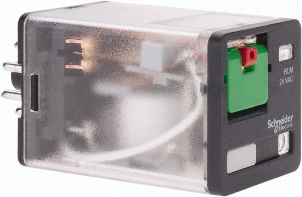 Schneider Electric - 3 at 60 Hz VA Power Rating, Octal Electromechanical Plug-in General Purpose Relay - 10 Amp at 277 VAC & 30 VDC, DPDT, 24 VAC, 35mm Wide x 56mm High x 35.4mm Deep - Caliber Tooling