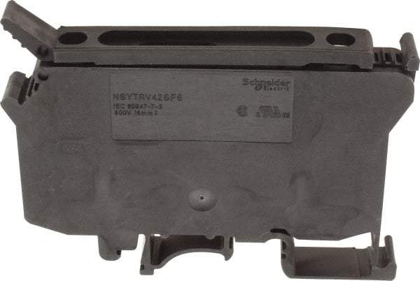 Schneider Electric - 1 Pole, 500 Volt, 10 Amp, -40 to 266°F, DIN Rail Mount, Polyamide Fused Terminal Block - 3 Contacts, 1/2 to 16mm Compatibility, 60-1/2mm High - Caliber Tooling