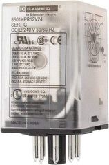 Square D - 8 Pins, 1 hp at 277 Volt & 1/3 hp at 120 Volt, 3 VA Power Rating, Octal Electromechanical Plug-in General Purpose Relay - 10 Amp at 250 VAC, DPDT, 240 VAC at 50/60 Hz, 34.9mm Wide x 50.3mm High x 35.4mm Deep - Caliber Tooling