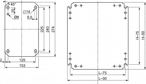 Schneider Electric - Electrical Enclosure Steel Mounting Plate - For Use with 300 (H) x 400 (W) Floor Standing Enclosure, RoHS Compliant, Includes Mounting Hardware & Mounting Plate - Caliber Tooling