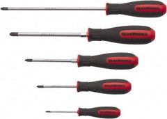 GearWrench - 5 Piece Phillips Screwdriver Set - Blade Sizes: Length 2-1/2, 3, 4 & 6, Bit Sizes: Philips #0 to #3 - Caliber Tooling