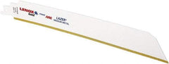 Lenox - 9" Long x 1" Thick, Bi-Metal Reciprocating Saw Blade - Tapered Profile, 18 TPI, Toothed Edge, Universal Shank - Caliber Tooling