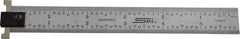 SPI - 6" Long, 1/64, 1/32" and 0.5, 1mm Graduation, Tool Steel Rule - English/Metric Graduation Style, 3/4" Wide, Silver, Satin Chrome Finish - Caliber Tooling