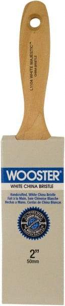 Wooster Brush - 2" Flat Hog Varnish Brush - 3-3/16" Bristle Length, 6-1/2" Maple Beavertail Handle - Caliber Tooling