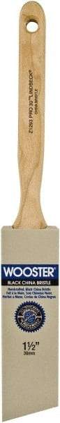 Wooster Brush - 1-1/2" Angled Hog Sash Brush - 2-7/16" Bristle Length, 8" Maple Fluted Handle - Caliber Tooling