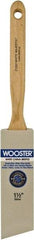 Wooster Brush - 1-1/2" Angled Hog Sash Brush - 2-11/16" Bristle Length, 7-7/8" Maple Fluted Handle - Caliber Tooling