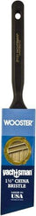 Wooster Brush - 1-1/2" Angled Hog Sash Brush - 2-3/16" Bristle Length, 6-1/4" Plastic Fluted Handle - Caliber Tooling