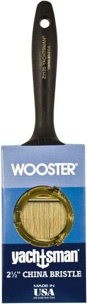 Wooster Brush - 2-1/2" Flat Hog Varnish Brush - 2-11/16" Bristle Length, 6-1/4" Plastic Beavertail Handle - Caliber Tooling