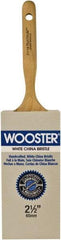 Wooster Brush - 2-1/2" Flat Hog Varnish Brush - 2-15/16" Bristle Length, 5-1/8" Maple Dowel Handle - Caliber Tooling