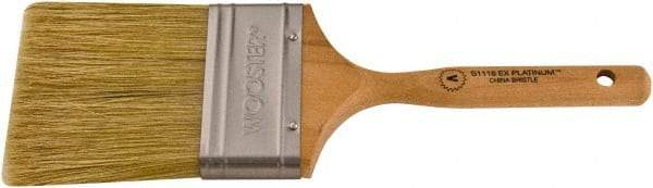 Wooster Brush - 3" Flat Hog Varnish Brush - 3-3/16" Bristle Length, 5-1/2" Maple Dowel Handle - Caliber Tooling