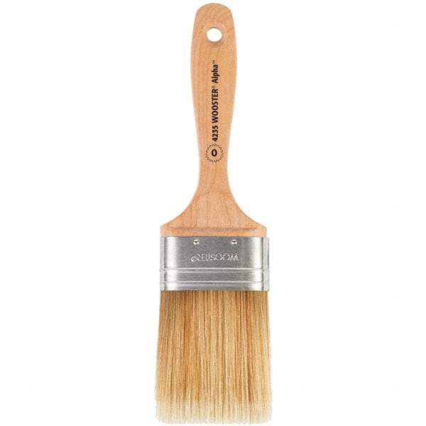 Wooster Brush - 2-1/2" Oval Synthetic Varnish Brush - 3-3/16" Bristle Length, 6-1/4" Maple Beavertail Handle - Caliber Tooling