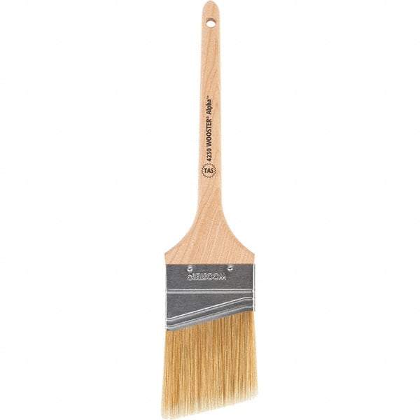 Wooster Brush - 2-1/2" Angled Synthetic Sash Brush - 2-11/16" Bristle Length, 8" Maple Rattail Handle - Caliber Tooling