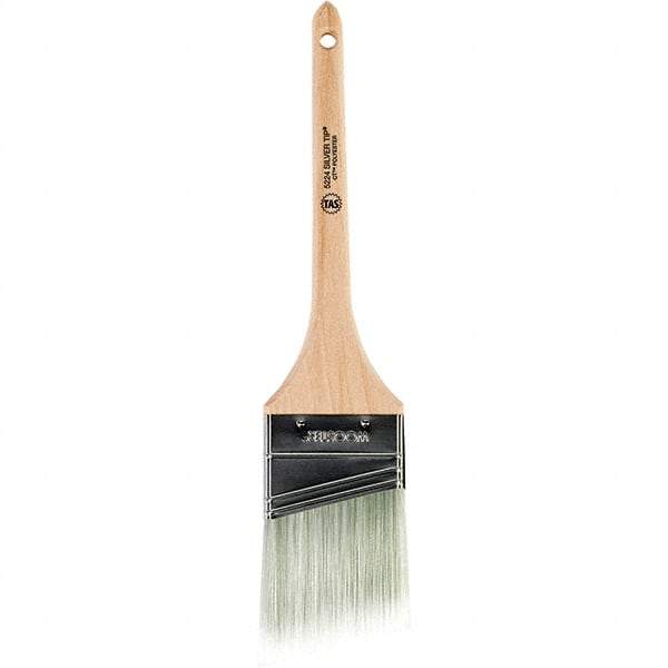 Wooster Brush - 2-1/2" Angled Synthetic Sash Brush - 2-11/16" Bristle Length, 7-1/4" Wood Rattail Handle - Caliber Tooling