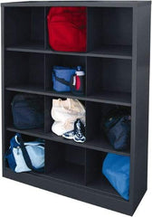 Sandusky Lee - 4 Shelf, Closed Shelving Cubby Cabinet - 46 Inch Wide x 18 Inch Deep x 66 Inch High, Charcoal - Caliber Tooling