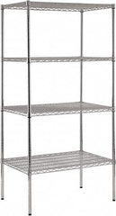 Sandusky Lee - 4 Shelf Wire Shelving Unit - 36" Wide x 24" Deep x 74" High, - Caliber Tooling