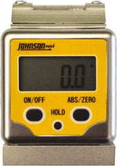 Johnson Level & Tool - (2) 180° Measuring Range, Magnetic Base Digital Protractor - 0.10° Resolution, Accuracy Up to 0.10°, CR2032 Lithium Battery Not Included - Caliber Tooling