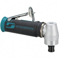 Dynabrade - 1/4" Collet, Angle Handle, Air Angle Die Grinder - 15,000 RPM, Rear Exhaust, 23 CFM, 0.4 hp, 90 psi, 1/4 NPT Inlet - Caliber Tooling