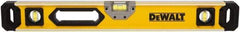 DeWALT - Magnetic 24" Long 3 Vial Box Beam Level - Aluminum, Yellow - Caliber Tooling