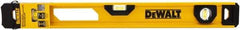 DeWALT - 24" Long 3 Vial I-Beam Level - Aluminum, Yellow - Caliber Tooling