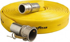 Alliance Hose & Rubber - 6" ID x 6.48 OD, 150 Working psi, Yellow Pliovic Hose, Lays Flat - 50' Long, -10 to 150°F - Caliber Tooling