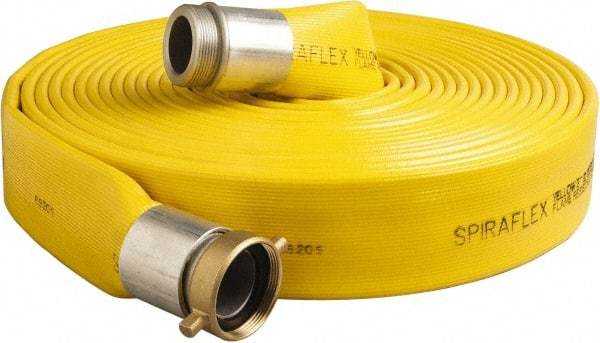 Alliance Hose & Rubber - 6" ID x 6.48 OD, 150 Working psi, Yellow Pliovic Hose, Lays Flat - 50' Long, -10 to 150°F - Caliber Tooling