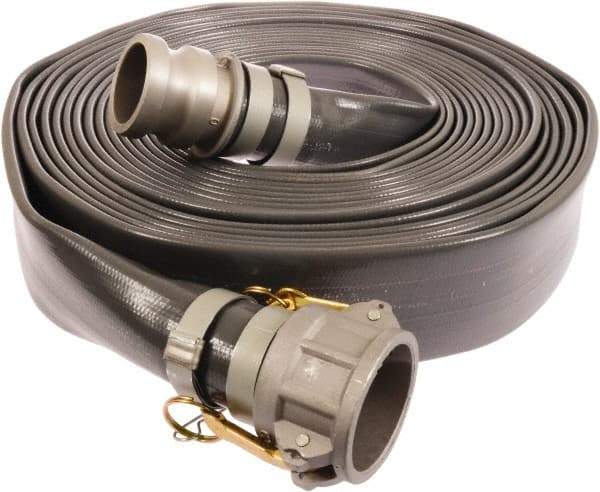 Continental ContiTech - 1-1/2" ID x 1.72 OD, 90 Working psi, Gray Pliovic Hose, Lays Flat - 25' Long, -10 to 150°F - Caliber Tooling