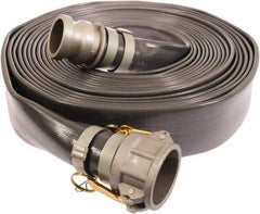 Continental ContiTech - 3" ID x 3.27 OD, 50 Working psi, Gray Pliovic Hose, Lays Flat - 50' Long, -10 to 150°F - Caliber Tooling