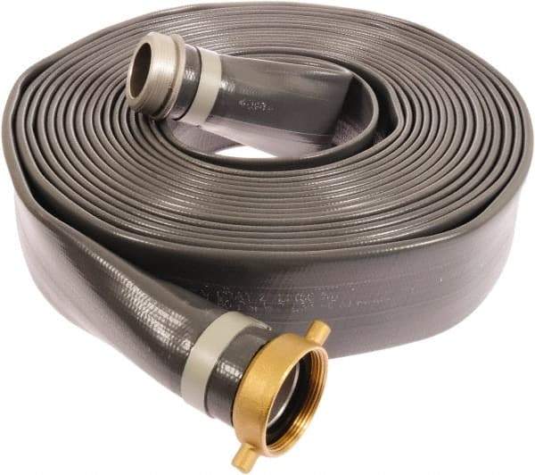 Continental ContiTech - 2" ID x 2.22 OD, 80 Working psi, Gray Pliovic Hose, Lays Flat - 100' Long, -10 to 150°F - Caliber Tooling