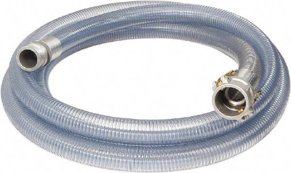 Alliance Hose & Rubber - 1-1/4" Inside x 1.55" Outside Diam, Food & Beverage Hose - 5" Bend Radius, Clear, 10' Long, 99 Max psi, 29 Vacuum Rating - Caliber Tooling