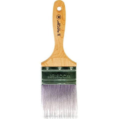 Wooster Brush - 3" Flat Synthetic Wall Brush - 3-7/16" Bristle Length, 6-1/4" Maple Beavertail Handle - Caliber Tooling