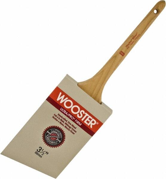 Wooster Brush - 3-1/2" Angled Nylon/Polyester Sash Brush - 3-3/16" Bristle Length, 8" Maple Rattail Handle - Caliber Tooling