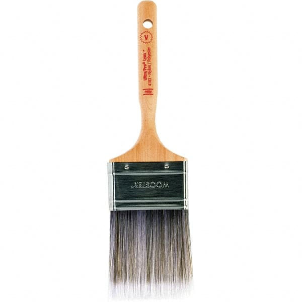 Wooster Brush - 2-1/2" Flat Nylon/Polyester Varnish Brush - 2-15/16" Bristle Length, 6-1/4" Maple Dowel Handle - Caliber Tooling