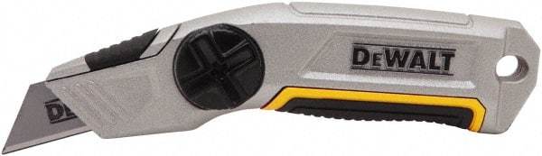 DeWALT - Fixed Utility Knife - 2-1/2" Bi-Metal Blade, Yellow & Silver Metal Handle, 1 Blade Included - Caliber Tooling