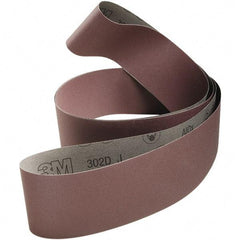 3M - 2" Wide x 132" OAL, 240 Grit, Aluminum Oxide Abrasive Belt - Aluminum Oxide, Coated, Cloth Backing, Series 302D - Caliber Tooling