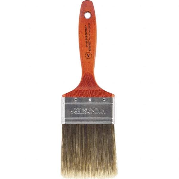 Wooster Brush - 3" Flat Nylon/Polyester Varnish Brush - 3-3/16" Bristle Length, 5-1/2" Wood Beavertail Handle - Caliber Tooling