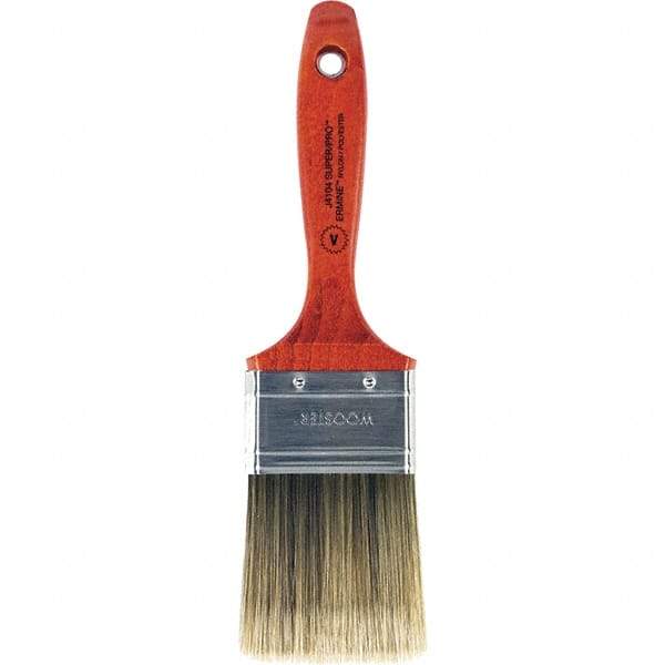 Wooster Brush - 2-1/2" Flat Nylon/Polyester Varnish Brush - 2-15/16" Bristle Length, 5-1/2" Wood Beavertail Handle - Caliber Tooling