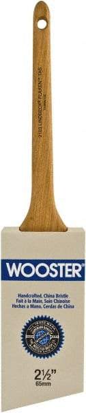 Wooster Brush - 2-1/2" Angled Hog Sash Brush - 2-7/16" Bristle Length, 8" Maple Rattail Handle - Caliber Tooling