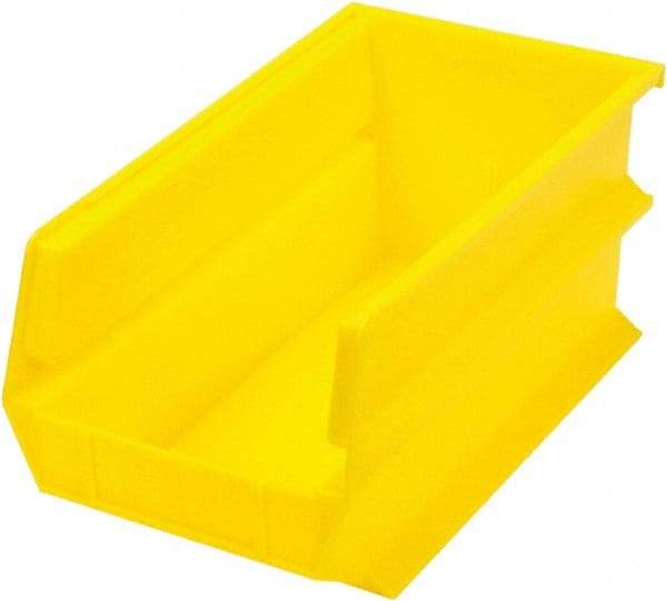 Triton - 14-3/4" Deep, Yellow Polypropylene Hopper Stacking Bin - 7" High x 8-1/4" Wide x 14-3/4" Long - Caliber Tooling