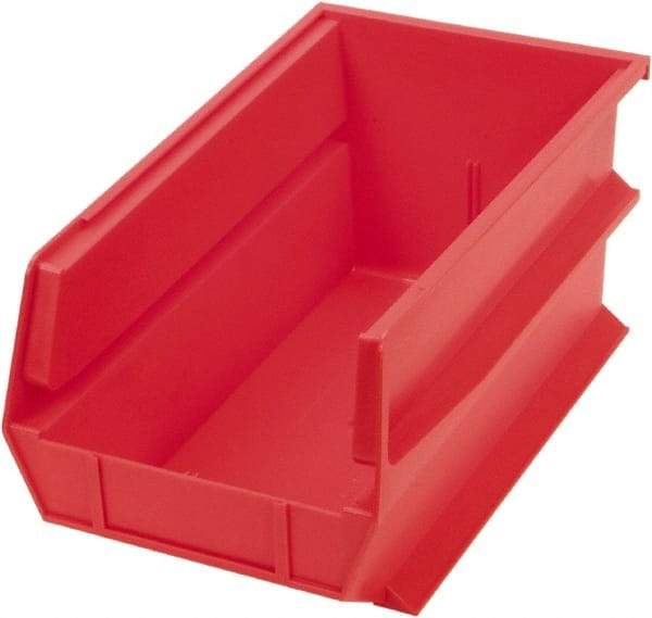 Triton - 14-3/4" Deep, Red Polypropylene Hopper Stacking Bin - 7" High x 8-1/4" Wide x 14-3/4" Long - Caliber Tooling