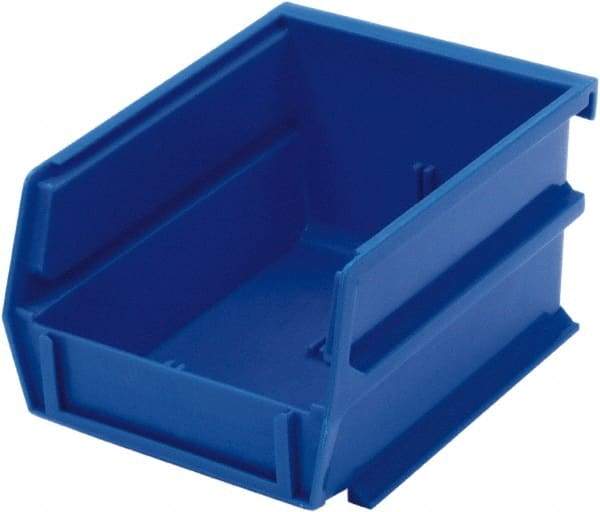 Triton - 5-3/8" Deep, Blue Polypropylene Hopper Stacking Bin - 3" High x 4-1/8" Wide x 5-3/8" Long - Caliber Tooling