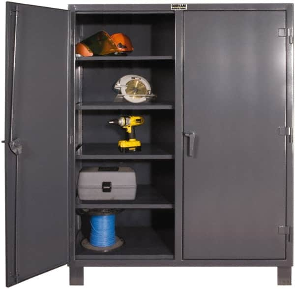 Durham - 8 Shelf Locking Storage Cabinet - Steel, 36" Wide x 24" Deep x 78" High, Gray - Caliber Tooling